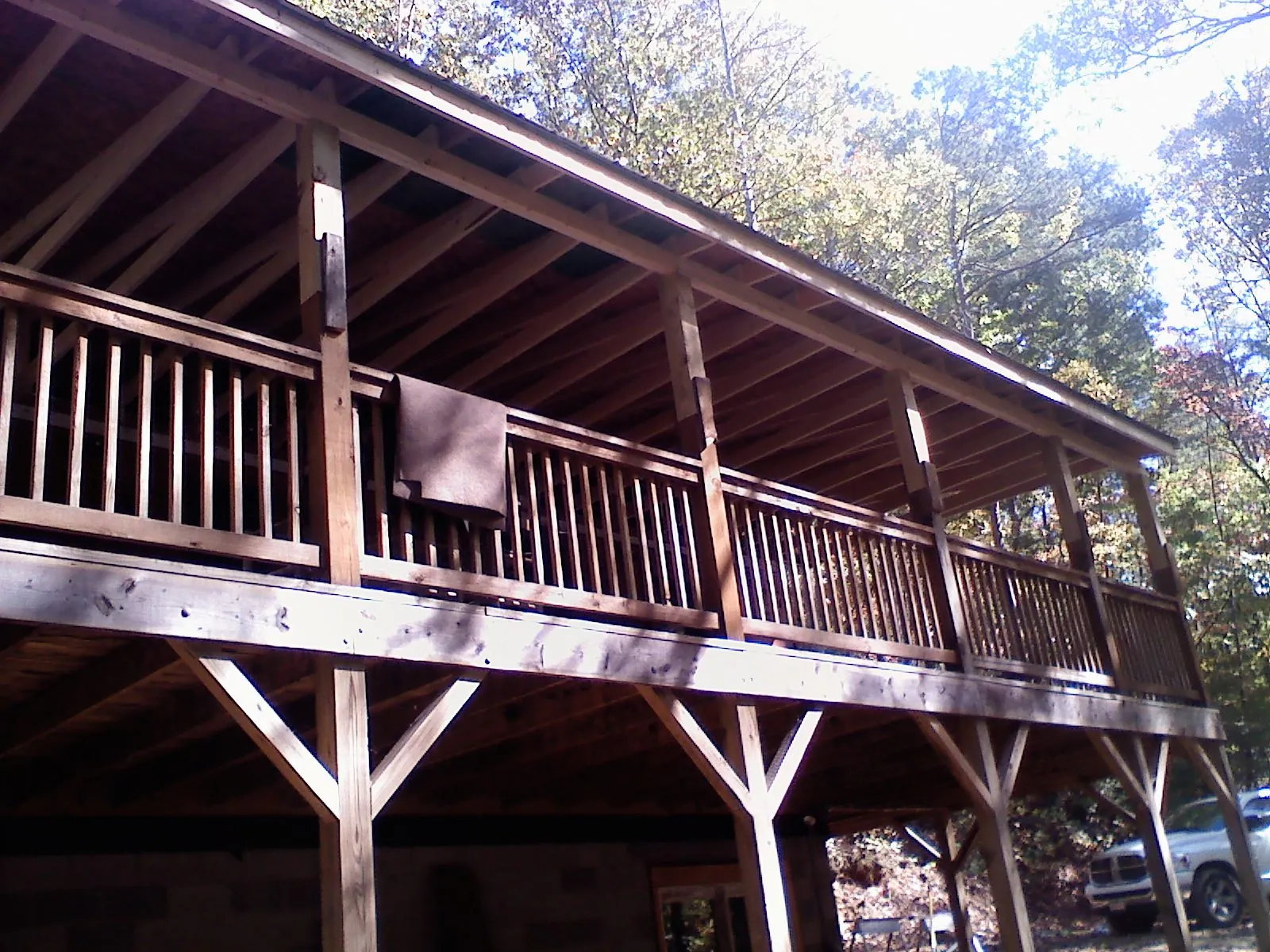 Timber framing under a new elevated porch and deck — Roof Leak Repair in Sylacauga by Roofing Brothers